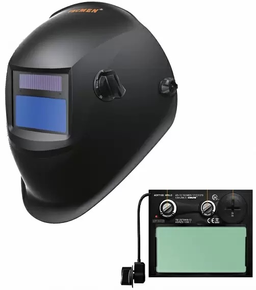 Сварочная маска с автоматическим светофильтром Tecmen ADF - 715S 9-13 TM15 Черн.