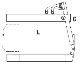 Верхнее изогнутое плечо L=820мм (тип C) с коротким электродом для клещей - TECNA 4769