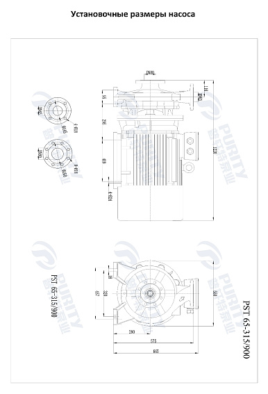 Консольно-моноблочный фланцевый насос PSTG 65-315/900 (N) Консольно-моноблочный фланцевый насос PSTG 65-315/900 (N)