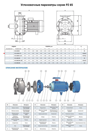 Моноблочный насос из нержавеющей стали PURITY PZ 65-125/55 (N) Моноблочный насос из нержавеющей стали PURITY PZ 65-125/55 (N)