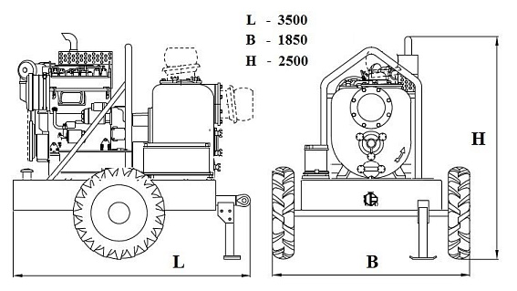 Дизельная мотопомпа VAR 12-400 FZD24 G10 TRAILER Дизельная мотопомпа VAR 12-400 FZD24 G10 TRAILER