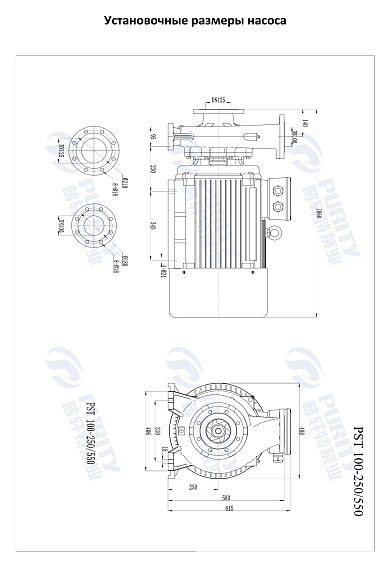 Консольно-моноблочный фланцевый насос PSTG 100-250/550 (N) Консольно-моноблочный фланцевый насос PSTG 100-250/550 (N)