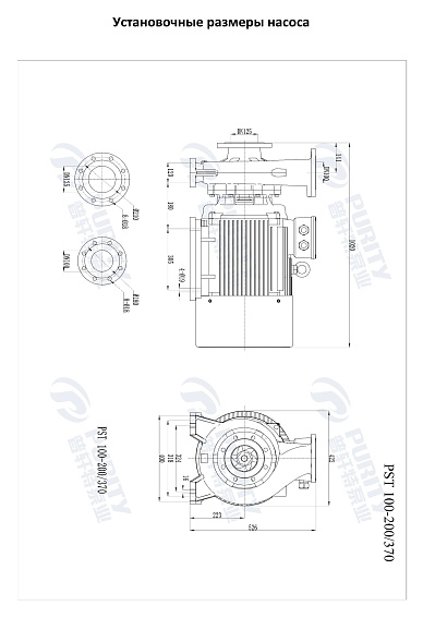 Консольно-моноблочный фланцевый насос PSTG 100-200/370 (N) Консольно-моноблочный фланцевый насос PSTG 100-200/370 (N)