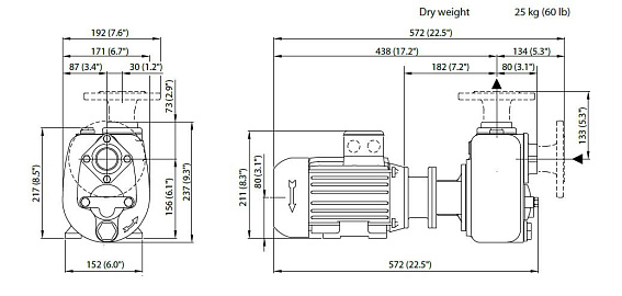 Самовсасывающий грязевой электронасос Varisco JE 1-110 G10 MT20 Самовсасывающий грязевой электронасос Varisco JE 1-110 G10 MT20