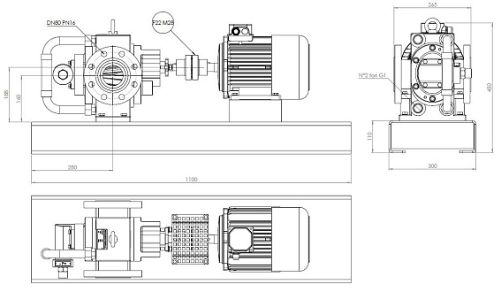 Насос шестеренчатый Fraccarolo - FA/15 - 4/1500 300C° (FAM/15) Насос шестеренчатый Fraccarolo - FA/15 - 4/1500 300C° (FAM/15)