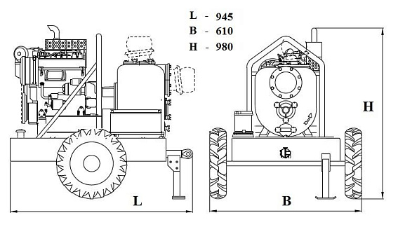 Дизельная мотопомпа VAR 4-100 MLD10 G10 TROLLEY Дизельная мотопомпа VAR 4-100 MLD10 G10 TROLLEY