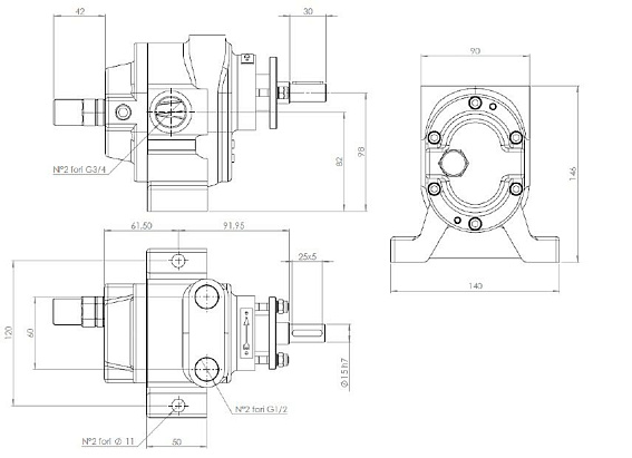 Насос шестеренчатый Fraccarolo - FA/2 - 1,1/1500 300C° (FAM/2) Насос шестеренчатый Fraccarolo - FA/2 - 1,1/1500 300C° (FAM/2)