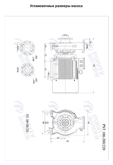 Консольно-моноблочный фланцевый насос PSTG 100-200/220 (N) Консольно-моноблочный фланцевый насос PSTG 100-200/220 (N)