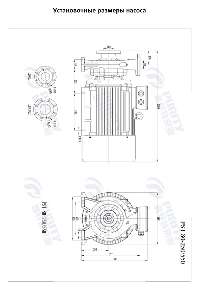 Консольно-моноблочный фланцевый насос PSTG 80-250/550 (N) Консольно-моноблочный фланцевый насос PSTG 80-250/550 (N)