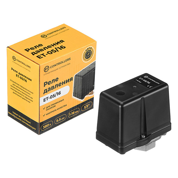 Реле давления насоса ET-05/16 W3 1-16bar 1х3.8”f+1/4”f Реле давления насоса ET-05/16 W3 1-16bar 1х3.8”f+1/4”f
