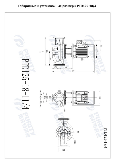 Насос в линию PURITY PTD 125-18/4 (N) Насос в линию PURITY PTD 125-18/4 (N)