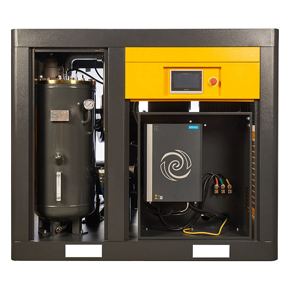 Мощность двигателя, кВт;Давление, атм;Объем ресивера, литров;Производительность, л/мин;Наличие осушителя;Тип привода;Наличие частотного преобразователя;Применение;Напряжение питания, В;Габариты (ДхШхВ), мм;Гарантия, месяцев;Масляный/Безмасляный;Страна производства;Наличие ресивера;Серия Винтовой компрессор ET-Compressors SL 55-08 VS PM (IP55) с частотным регулированием производительности и двигателем на постоянных магнитах