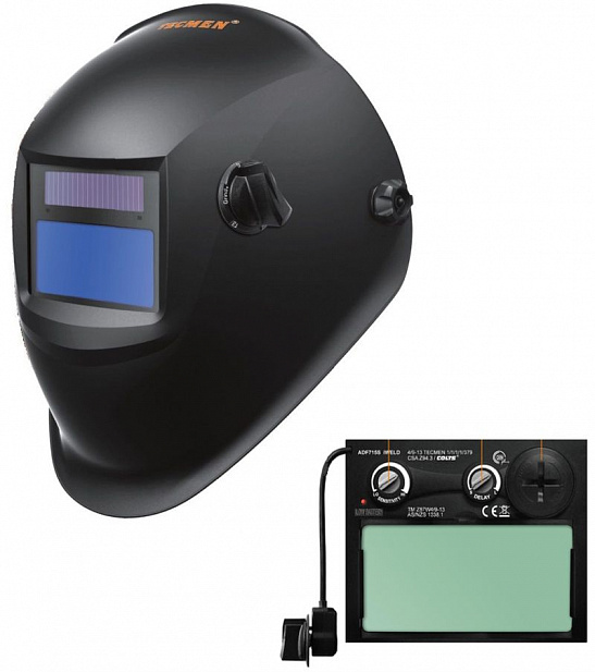 Сварочная маска с автоматическим светофильтром (АСФ) Хамелеон Tecmen ADF 715S 9-13 TM15 черная