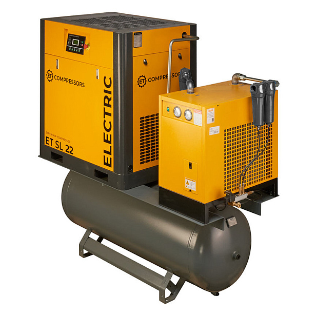 Винтовой компрессор ET-Compressors SL 22-08-500 D VS PM ES (IP23) на ресивере с осушителем