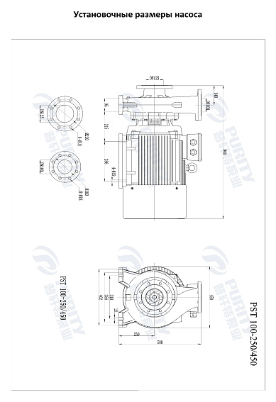 Консольно-моноблочный фланцевый насос PSTG 100-250/450 (N) Консольно-моноблочный фланцевый насос PSTG 100-250/450 (N)