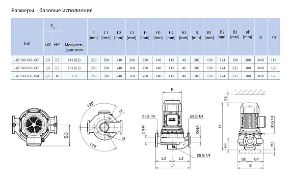 Циркуляционный насос In-Line SAER L-2P 100-160-137 Циркуляционный насос In-Line SAER L-2P 100-160-137