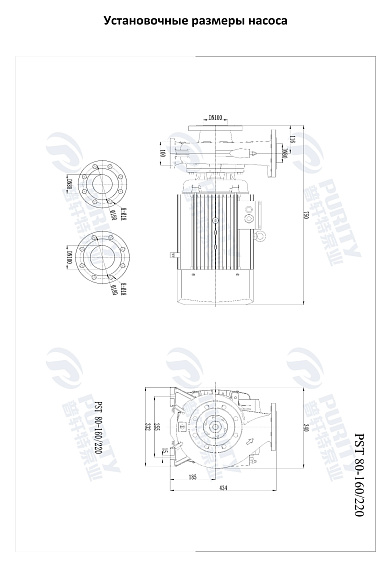 Консольно-моноблочный фланцевый насос PSTG 80-160/220 (N) Консольно-моноблочный фланцевый насос PSTG 80-160/220 (N)