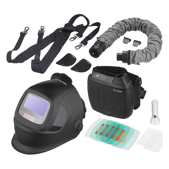 Сварочная маска с автоматическим светофильтром и подачей воздуха Tecmen ADF930S черная с PAPR Сварочная маска с автоматическим светофильтром и подачей воздуха Tecmen ADF930S черная с PAPR