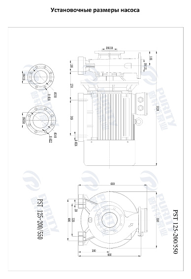 Консольно-моноблочный фланцевый насос PSTG 125-200/550 (N) Консольно-моноблочный фланцевый насос PSTG 125-200/550 (N)