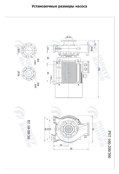 Консольно-моноблочный фланцевый насос PSTG 100-200/300 (N) Консольно-моноблочный фланцевый насос PSTG 100-200/300 (N)
