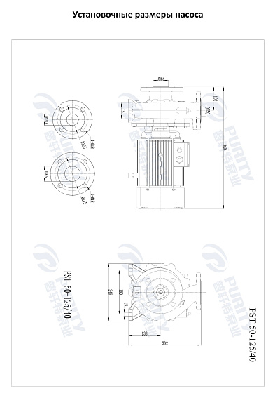 Консольно-моноблочный фланцевый насос PSTG 50-125/40 (N) Консольно-моноблочный фланцевый насос PSTG 50-125/40 (N)