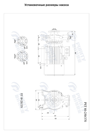 Консольно-моноблочный фланцевый насос PSTG 80-250/370 (N) Консольно-моноблочный фланцевый насос PSTG 80-250/370 (N)