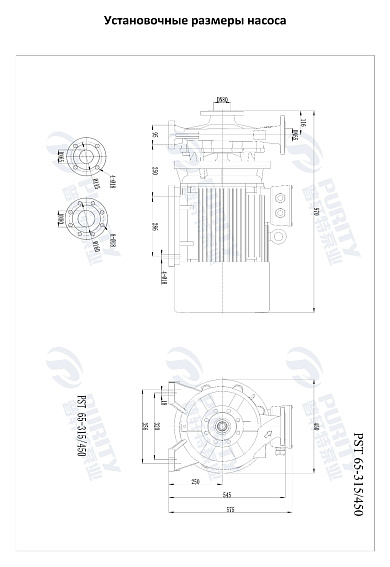 Консольно-моноблочный фланцевый насос PSTG 65-315/450 (N) Консольно-моноблочный фланцевый насос PSTG 65-315/450 (N)