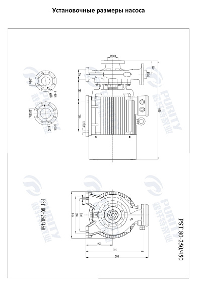 Консольно-моноблочный фланцевый насос PSTG 80-250/450 (N) Консольно-моноблочный фланцевый насос PSTG 80-250/450 (N)