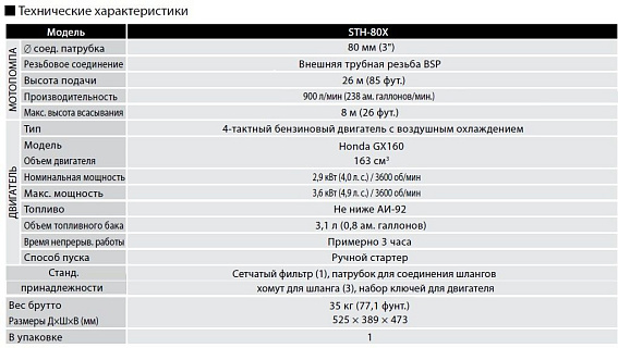 Бензиновая мотопомпа для средне-загрязненных вод Koshin STH-80X Бензиновая мотопомпа для средне-загрязненных вод Koshin STH-80X
