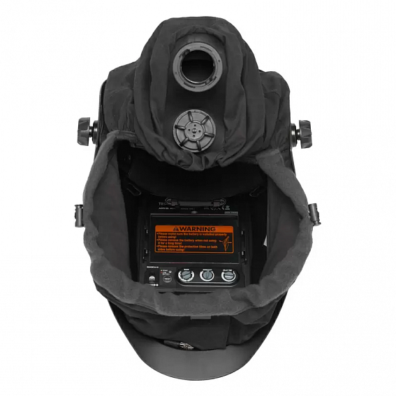Сварочная маска с автоматическим светофильтром и подачей воздуха Tecmen ADF 815S TM16 черная с PAPR (внешняя кнопка зачистки)