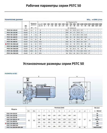 Консольно-моноблочный фланцевый насос PURITY PSTC 50-200/110 (N) Консольно-моноблочный фланцевый насос PURITY PSTC 50-200/110 (N)