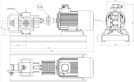 Насос шестеренчатый Fraccarolo - FA/45 - 15/950 300C° (FAM/45) Насос шестеренчатый Fraccarolo - FA/45 - 15/950 300C° (FAM/45)