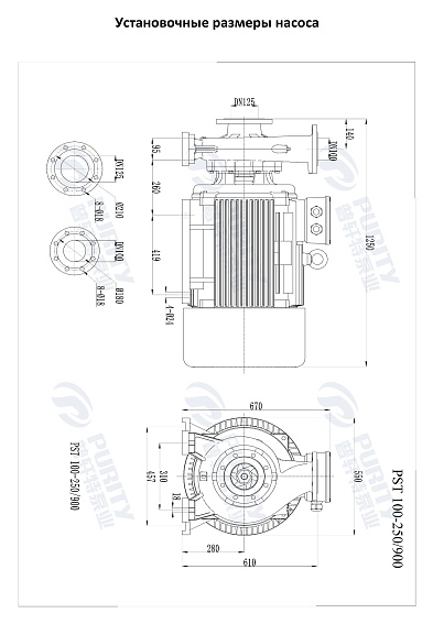 Консольно-моноблочный фланцевый насос PSTG 100-250/900 (N) Консольно-моноблочный фланцевый насос PSTG 100-250/900 (N)