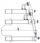Верхнее изогнутое плечо 820мм (тип F) с длинным электродом для клещей - TECNA 4773