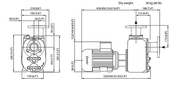Самовсасывающий грязевой электронасос Varisco JE 2-120 G10 MT20 Самовсасывающий грязевой электронасос Varisco JE 2-120 G10 MT20