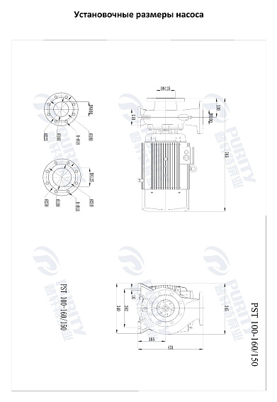 Консольно-моноблочный фланцевый насос PSTG 100-160/150 (N) Консольно-моноблочный фланцевый насос PSTG 100-160/150 (N)