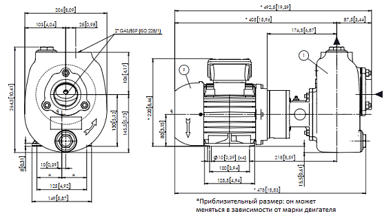 Самовсасывающий насос Varisco JE 2-100 G10 NT20 Самовсасывающий насос Varisco JE 2-100 G10 NT20
