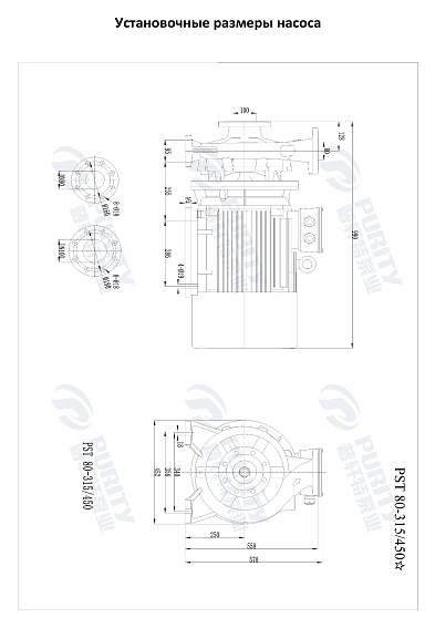 Консольно-моноблочный фланцевый насос PSTG 80-315/450 (N) Консольно-моноблочный фланцевый насос PSTG 80-315/450 (N)