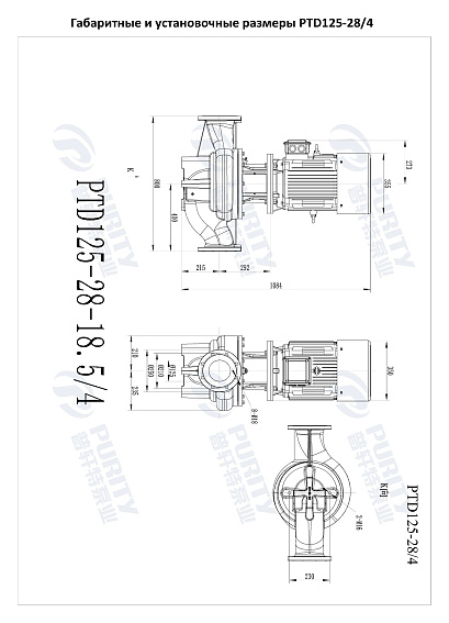 Насос в линию PURITY PTD 125-28/4 (N) Насос в линию PURITY PTD 125-28/4 (N)