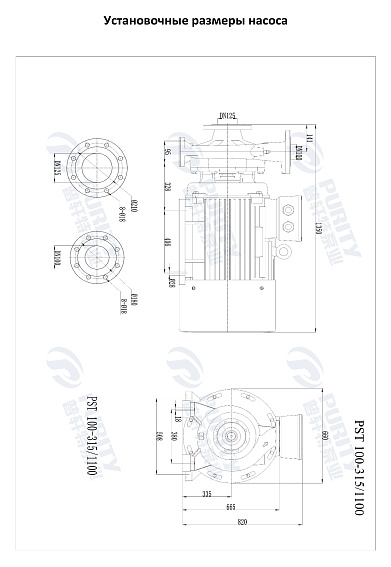 Консольно-моноблочный фланцевый насос PSTG 100-315/1100 (N) Консольно-моноблочный фланцевый насос PSTG 100-315/1100 (N)