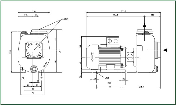 Самовсасывающий грязевой электронасос Varisco JE 3-100 G10 MT20 Самовсасывающий грязевой электронасос Varisco JE 3-100 G10 MT20