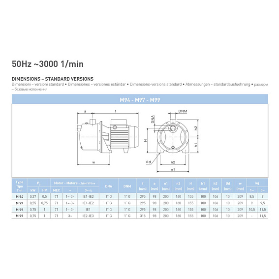 Самовсасывающий насос SAER M 99, 230 В Самовсасывающий насос SAER M 99, 230 В
