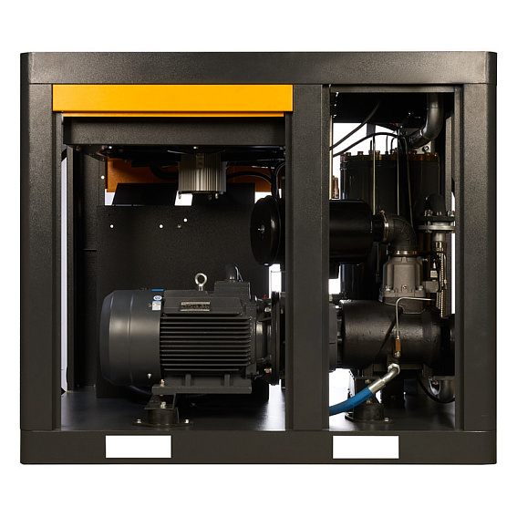 Мощность двигателя, кВт;Давление, атм;Объем ресивера, литров;Производительность, л/мин;Наличие осушителя;Тип привода;Наличие частотного преобразователя;Применение;Напряжение питания, В;Габариты (ДхШхВ), мм;Гарантия, месяцев;Масляный/Безмасляный;Страна производства;Наличие ресивера;Серия Винтовой компрессор ET-Compressors SL 55-08 VS PM (IP55) с частотным регулированием производительности и двигателем на постоянных магнитах