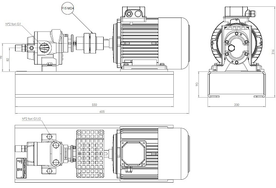 Насос шестеренчатый Fraccarolo - FA/3 - 1,5/1500 300C° (FAM/3) Насос шестеренчатый Fraccarolo - FA/3 - 1,5/1500 300C° (FAM/3)