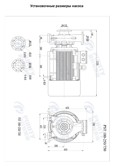 Консольно-моноблочный фланцевый насос PSTG 100-250/750 (N) Консольно-моноблочный фланцевый насос PSTG 100-250/750 (N)