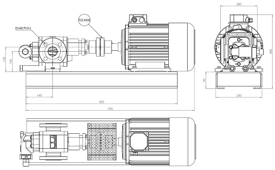 Насос шестеренчатый Fraccarolo - FA/12 - 4/1500 300C° (FAM/12) Насос шестеренчатый Fraccarolo - FA/12 - 4/1500 300C° (FAM/12)