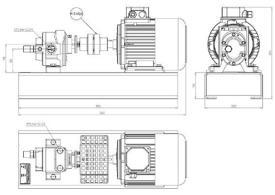 Насос шестеренчатый Fraccarolo - FA/2 - 1,1/1500 300C° (FAM/2) Насос шестеренчатый Fraccarolo - FA/2 - 1,1/1500 300C° (FAM/2)