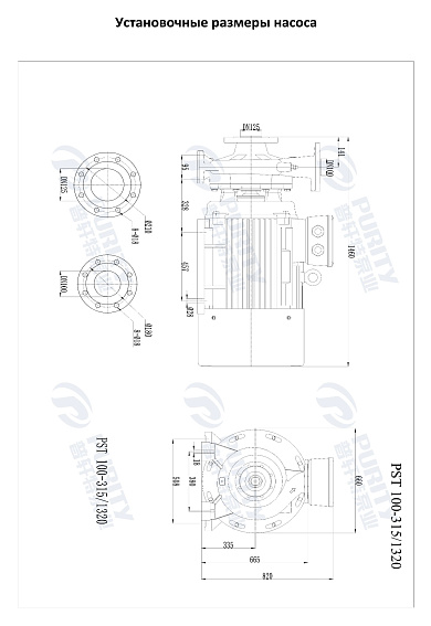 Консольно-моноблочный фланцевый насос PSTG 100-315/1320 (N) Консольно-моноблочный фланцевый насос PSTG 100-315/1320 (N)
