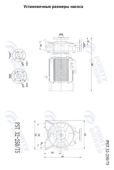 Консольно-моноблочный фланцевый насос PSTG 32-250/75 (N) Консольно-моноблочный фланцевый насос PSTG 32-250/75 (N)