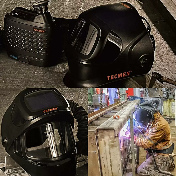 Сварочная маска с автоматическим светофильтром и подачей воздуха Tecmen TM1000 черная с PAPR Сварочная маска с автоматическим светофильтром и подачей воздуха Tecmen TM1000 черная с PAPR